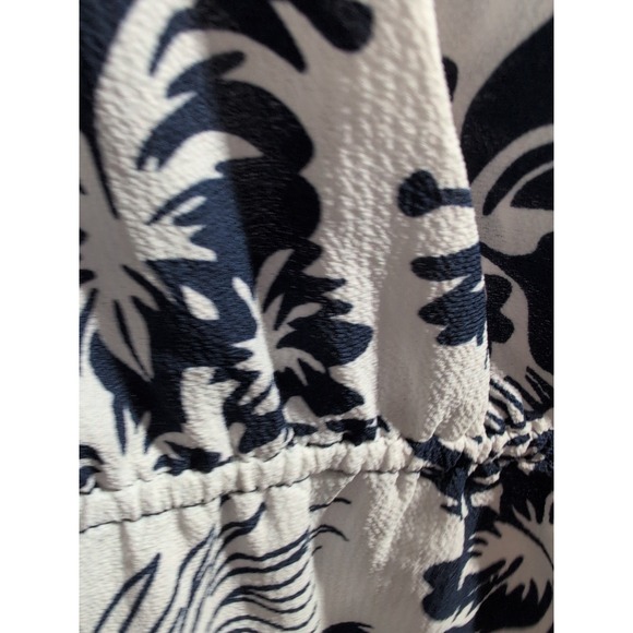 Mario Serrani Beach Swim Cover Up Hawaiian Navy & White, Size S - Picture 6 of 7